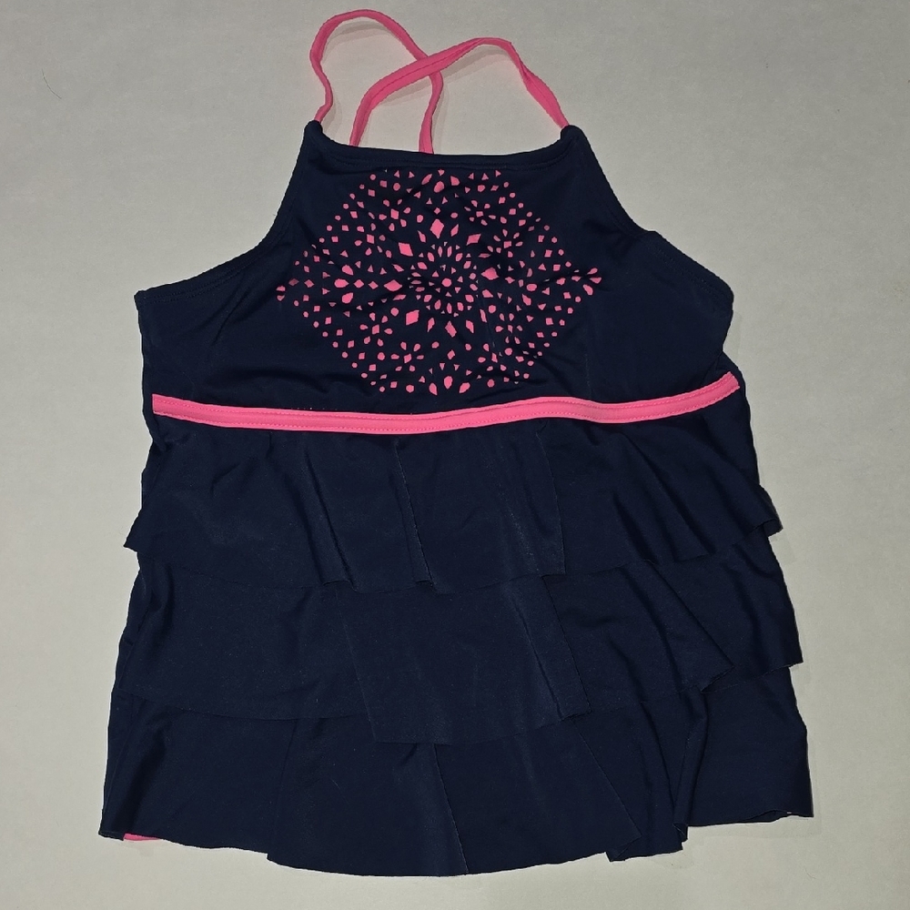 Justice Navy and Pink Kids Swim Top (Searching For The Matching Bottoms)